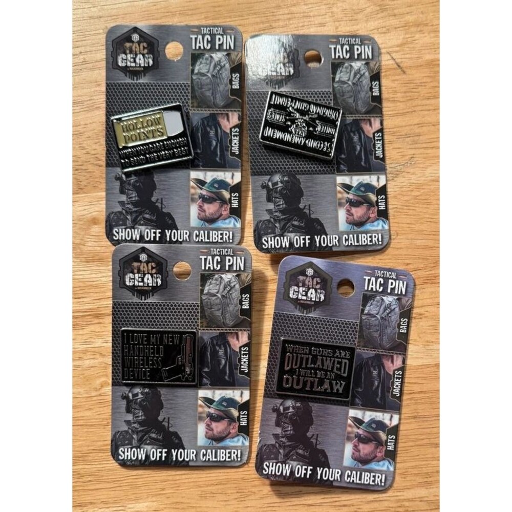 Tac Gear Tactical Tac Pin Show off your Caliber Lot of 4
